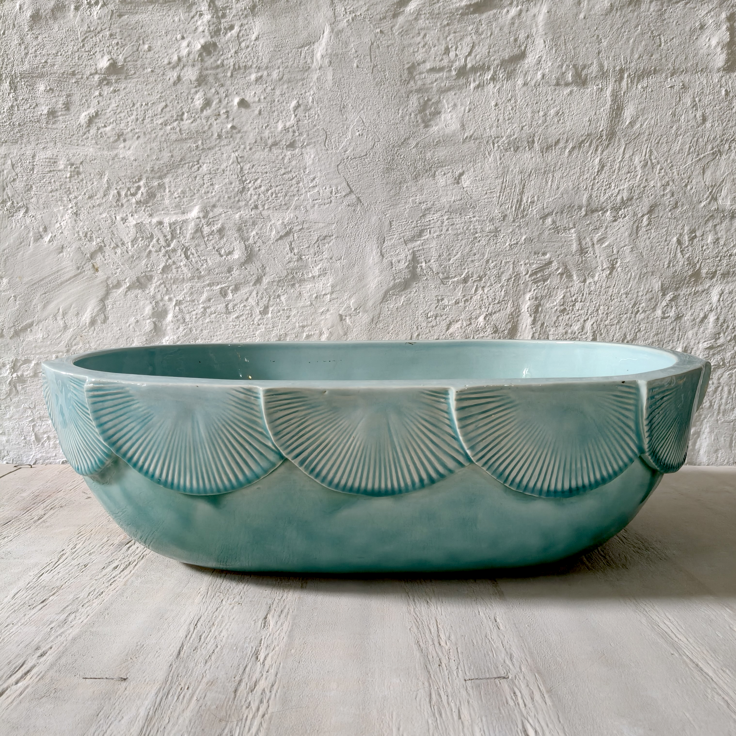 Minimalist handmade ceramic basin with clean lines and natural finish bespoke bathroom sink